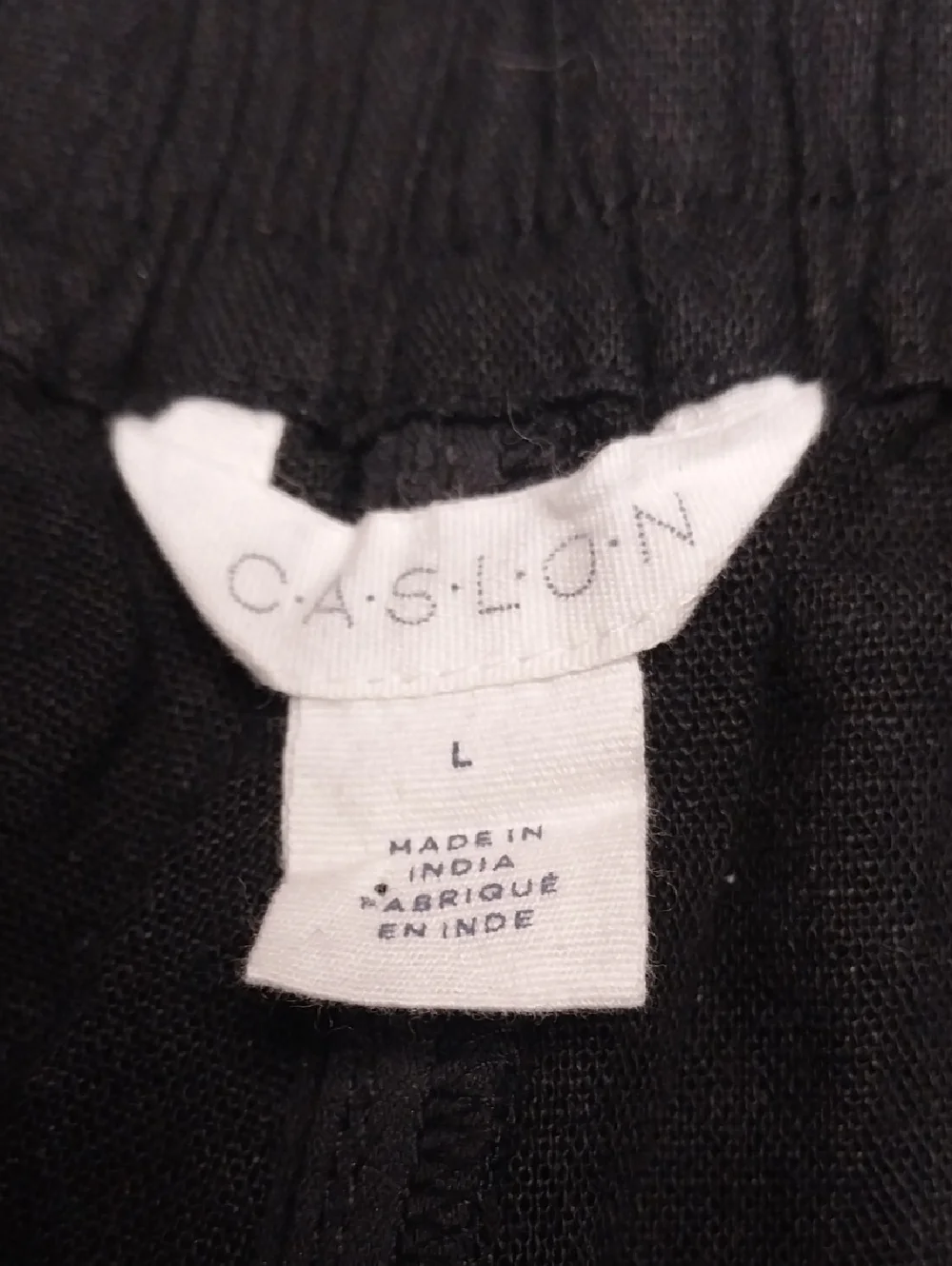 Caslon NWT Women's Linen Rayon Drawstring Waist Shorts Size Large Black Pockets
